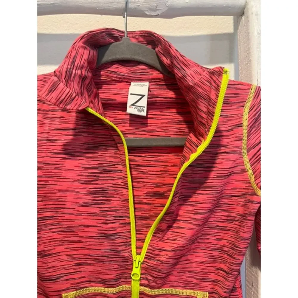 Z by Zella Girls Pink Full Zip Athletic Jacket Size L Activewear Hoodie Coat